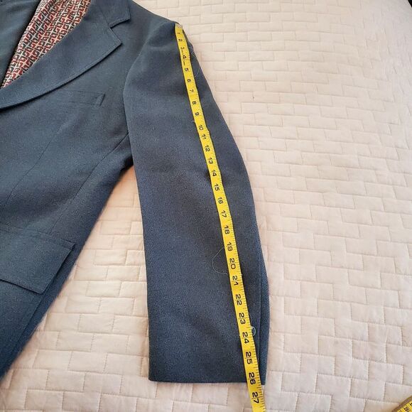 VTG Manstyle Leisure Blazer 70's Grey Poly Disco Western Collar Pockets 42R Belk - Picture 9 of 16